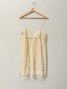 Vivienne Tam transparentes besticktes Babydoll Minikleid Gr. 3 elfenbein Hochzeit Boho - Bild 1 von 9