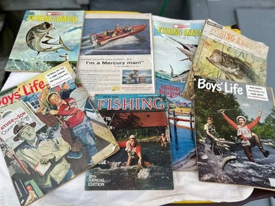 Lote de siete revistas de pesca vintage y anuncio de barco Roy Rodger’s Foto 1 de 4