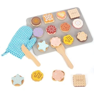Imaginative Wooden Cookie Play Food Set Safe Material Kids Play Food - Picture 1 of 5