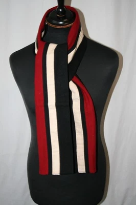 Vintage Ryder & Aimes Cambridge black, red & white wool large scarf mod revival - image 1 of 4