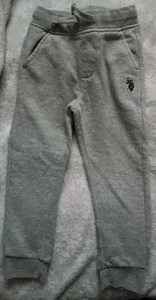 *US Polo Assn* Boys Jogger Pants, Size 4T, Gray, Pockets, Drawstring - Picture 1 of 5