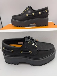 Timberland scarpe classiche da donna Stone Street Boat nere UK 4,5 US 6,5 nuove con scatola - Foto 1 di 7