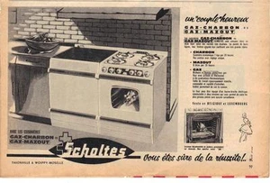 PUBLICITE ADVERTISING 1950 Scholtès gazinière gaz mazout charbon - Imagen 1 de 1