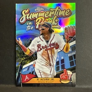 RONALD ACUNA JR. 2024 TOPPS CHROME SUMMERTIME IN THE PARK REFRACTOR - Picture 1 of 2