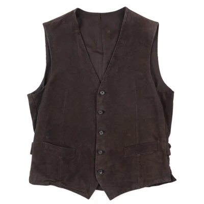 Isaia Chocolate Brown Soft Lambskin Suede Leather Waistcoat Vest M (Eu 50) NWT - Image 1 of 4