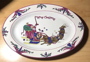 Gei Santa Frohe Weihnachten Platte Oval Platte 14" - Bild 1 von 12