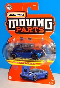 Matchbox 2022 Moving Parts 2016 Corvette Stingray Mtflk Blue w/ Opening Hood - Picture 1 of 3