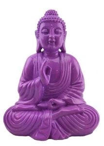 Buddha Meditating Praying 41351 Colorful Purple Dhyana Mudra 7.8" H Resin - Picture 1 of 1