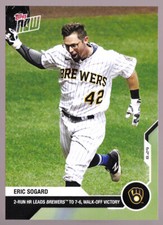 Eric Sogard Brewers Walk-Off Pirates Jackie Robinson Day 2020 TOPPS NOW 175 Base