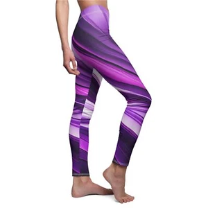 Colorful Women's Cut & Sew Casual Leggings (AOP) - Purple Combinations - Picture 1 of 8