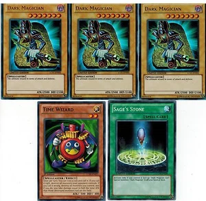 Yu-Gi-Oh 5 Wise Men's Card Set * 3 X Dark Magician, Time Wizard + Sage stone - Picture 1 of 1