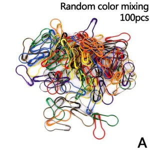 100x Gestreifte Häkeln Locking Maschenmarkierer aus Metall Kragen Stift ELE O1F1 - Picture 1 of 10