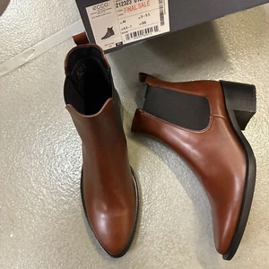 ECCO 212323 01053Sartorelle Shape 35 Chelsea Ankle Boots Cognac SZ 40EU/9-9.5US - Picture 1 of 8