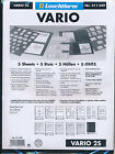 25 LIGHTHOUSE VARIO 2 POCKET BLACK STOCK SHEETS (5 PACKS OF 5) DOUBLE SIDED 2S