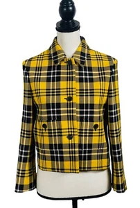 Christian Dior Tartan Cropped Wool Blazer Jacket, True To Size, US 6 / FR 38 - Bild 1 von 12