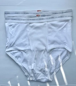 Lot Of 2 Hanes Brief Three Stripe White Vintage UNDERWEAR Men's Size 40 - Picture 1 of 3