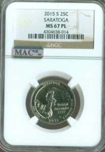 2015-S SARATOGA Quarter NGC MS67 PL MAC SPOTLESS Quality ✔️ - Picture 1 of 2