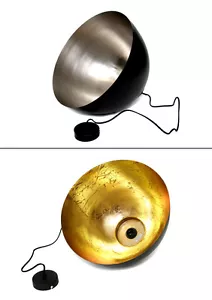Lampada Da Soffitto Nera Oro Argento Rotonda Per Camera Da Letto Soggiorno Loft - Foto 1 di 22