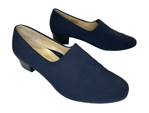 ARA Pumps Women 6.5 Navy Blue Heels Elasticized Upper Shoes Germany