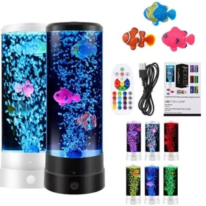 28cm LED Bubble Lamp Colour Changing Novelty Light Fish Water Tube Sensory Light - Picture 1 of 23