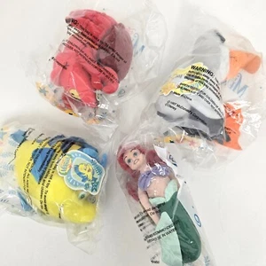 NOS Rare Little Mermaid Disney McDonalds 1997 Complete Plush Set of 4~ SEALED! - Picture 1 of 7