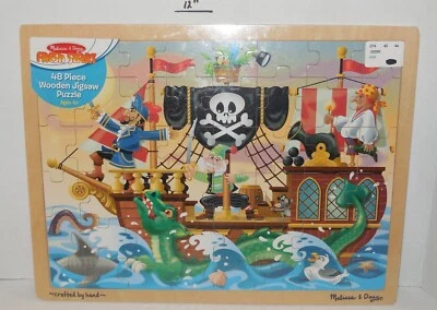 48 шт. деревянная головоломка Melisa and Doug пиратский корабль морской монстр - Изображение 1 из 2