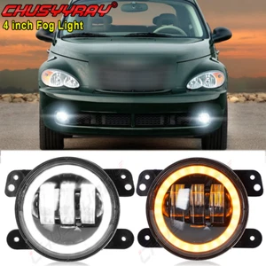 For CHRYSLER PT CRUISER 2006-2010 Pair 4\" inch Round LED Bumper Fog Lights DRL - Foto 1 di 11