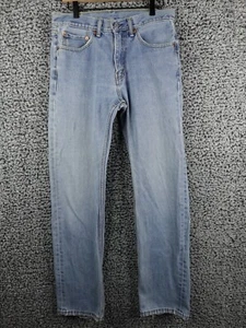 Faded Distressed Levis 505 Jeans Mens 32x34 Light Wash Whiskers - Picture 1 of 15
