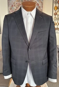 Stunning Z Zegna Mens Gray Plaid Dual Vent 2 Btn Blazer Sz 38 S MINT! - Picture 1 of 9