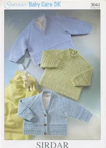 Sirdar Snuggly DK KNITTING PATTERN 3041 Sweaters & Cardigan Baby Child 0-6yrs - Picture 1 of 2