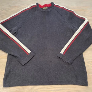 VTG Eddie Bauer Gray Striped Sleeves Sweater Men’s XLT TALL Made In Australia - Picture 1 of 12
