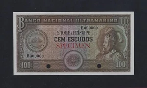 PORTUGAL Saint Thomas And Prince 100 Escudos 1958 P-38cts SPECIMEN COLOR TRIAL - Picture 1 of 2