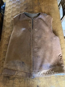 Vintage Leather Jerkin Waistcoat WW2 1940 British Army Size No 3 - Picture 1 of 5