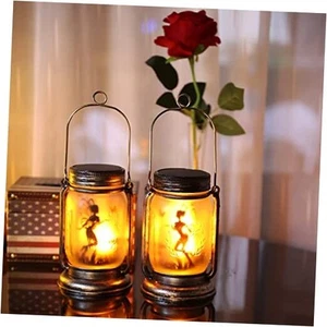 Solar Flame Lanterns Outdoor Waterproof Pack Garden 2 2 Pack-Fairy Flame - Picture 1 of 7