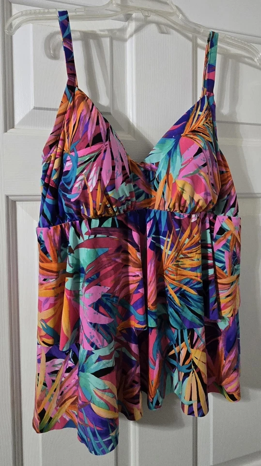 DreamShaper by Miraclesuit Women's Plus Sz Swimsuit 24 Rylee V-Neck Blue A484538