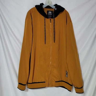 3XL - ECKO UNLIMITED - Gold Yellow Softshell Jacket, Fabric Trim - Hood - Image 1 of 4