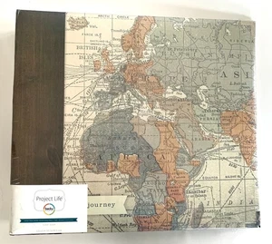 Project Life VINTAGE TRAVEL EDITION 12" x 12" album ad anello a D stampa mappa - Foto 1 di 3