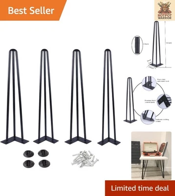 Heavy Duty 16 Inch Hairpin Legs with Floor Protectors for DIY Decor Projects - Image 1 of 4