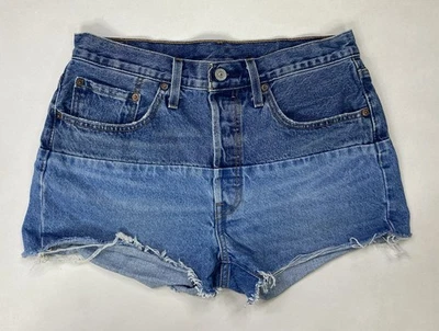Levi’s Denim Jean Shorts Women Size 30 Blue Two Tone Pieced Cut & Sew 150 Years - Image 1 of 4