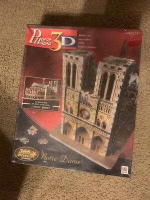 MB 3D Puzzle Notre Dame Cathedral 366 Pieces 2005 NEW Sealed - By Hasbro - Image 1 of 3