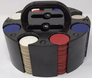 Vintage Bakelit Karussell Caddy MCM Halter mit Spielchips geprägt geräuschlos Poker - Bild 1 von 3