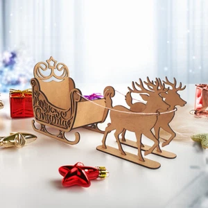 Layered Ornate Sleigh with Reindeer – Christmas Festive Gift or Treat Holder - Picture 1 of 5