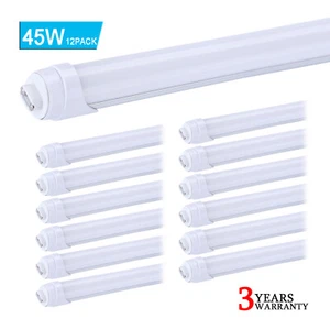12 Pack T8 R17D HO 8FT Led Tube Light Bulbs 45W T12 8Foot Led Shop Light 6000K - Picture 1 of 10