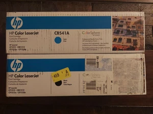 LOT 2 GENUINE HP 125A CYAN & CB541A BLACK  NOIR TONER LASERJET CP1215 CP1515 NEW