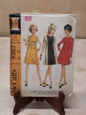 McCall's Sewing Pattern # 9383 Size 10 Misses Dress In 3 Versions -Cut Complete  - Image 1 of 4