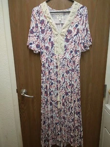 Anthropologie Sunday Mi Amore Maxikleid Damen Größe Medium Boho Blumenmuster SCHÖN - Bild 1 von 9