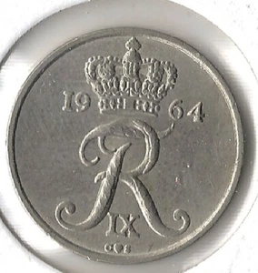 Coin Denmark 10 Øre 1964 KM849.1 - Picture 1 of 2