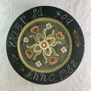 Vintage Original NORWEGIAN ROSEMALING VAER SA GOD ANNO 1982 Was So Good Year - Picture 1 of 3