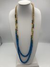 Vtg2nw Signed Charming Charlie Fun Long Multi Strand Bead Necklace U87