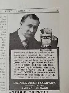 1915 Dwinell-Wright White House Coffee Tin Man Mustache Vintage Original Ad - Picture 1 of 1